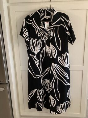 Black & White Floral Midi Dress